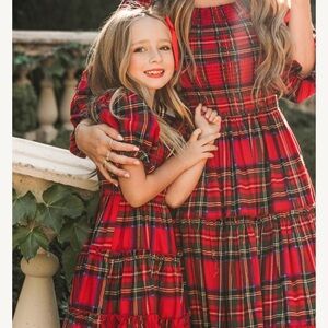 Ivy City Co Red Plaid Kids Dress MINI MADELINE DRESS IN HOLIDAY PLAID 2T NWOT